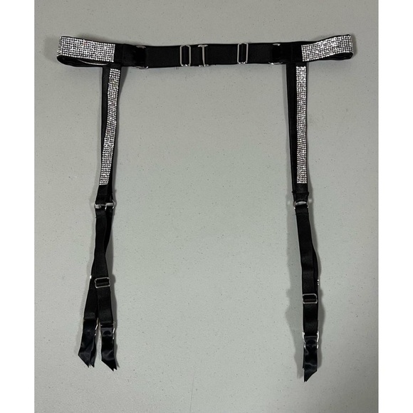 Victoria's Secret Black Diamond Diamonds Garter Belt Lingerie Hosiery Size  XS/S